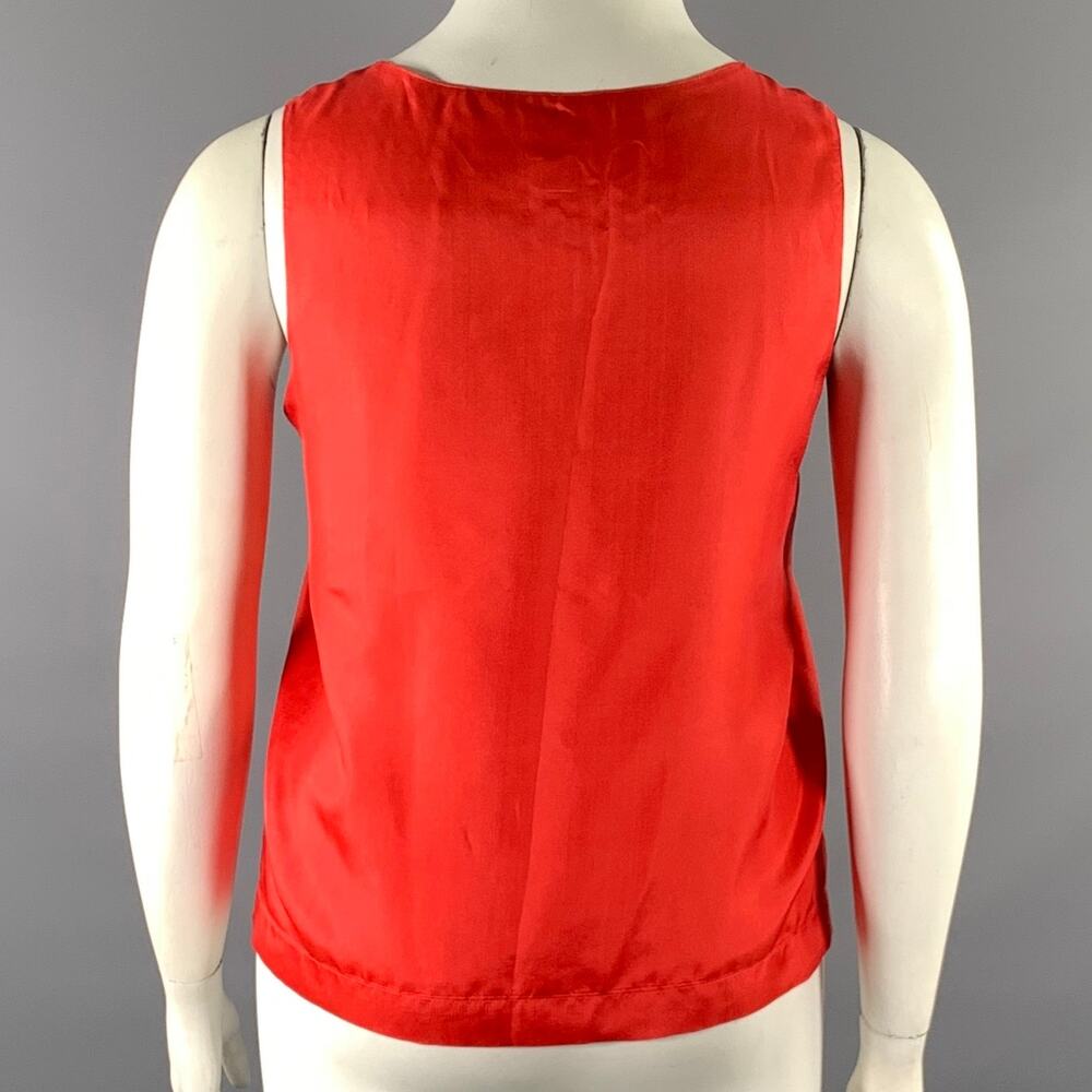 HERMES Size 8 Red Silk Tank Casual Top - Picture 3 of 5